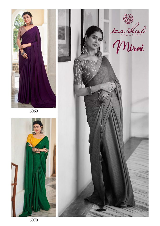 Mirai 6063 By Kashvi Party Wear Sarees Catalog
